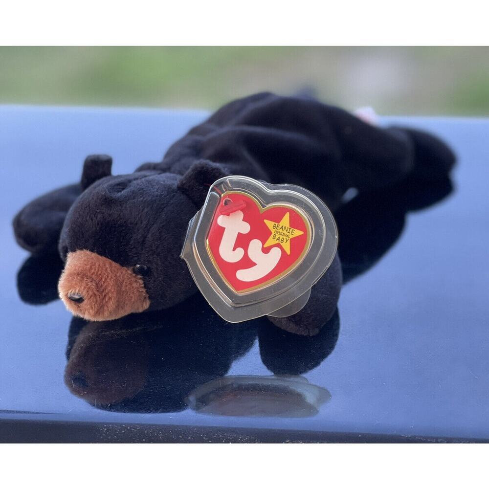 Ty‎ Beanie Baby Blackie The Bear Plush Toy 1993 Vintage Black